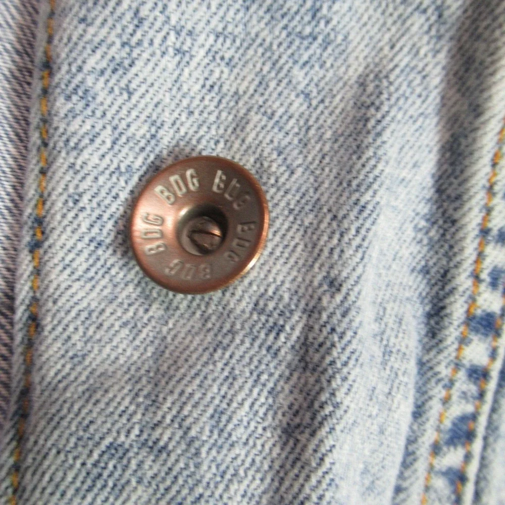 BDG Urban Outfitters Jean Jacket Men Size Small Blue Denim Trucker Biker Hip Hop